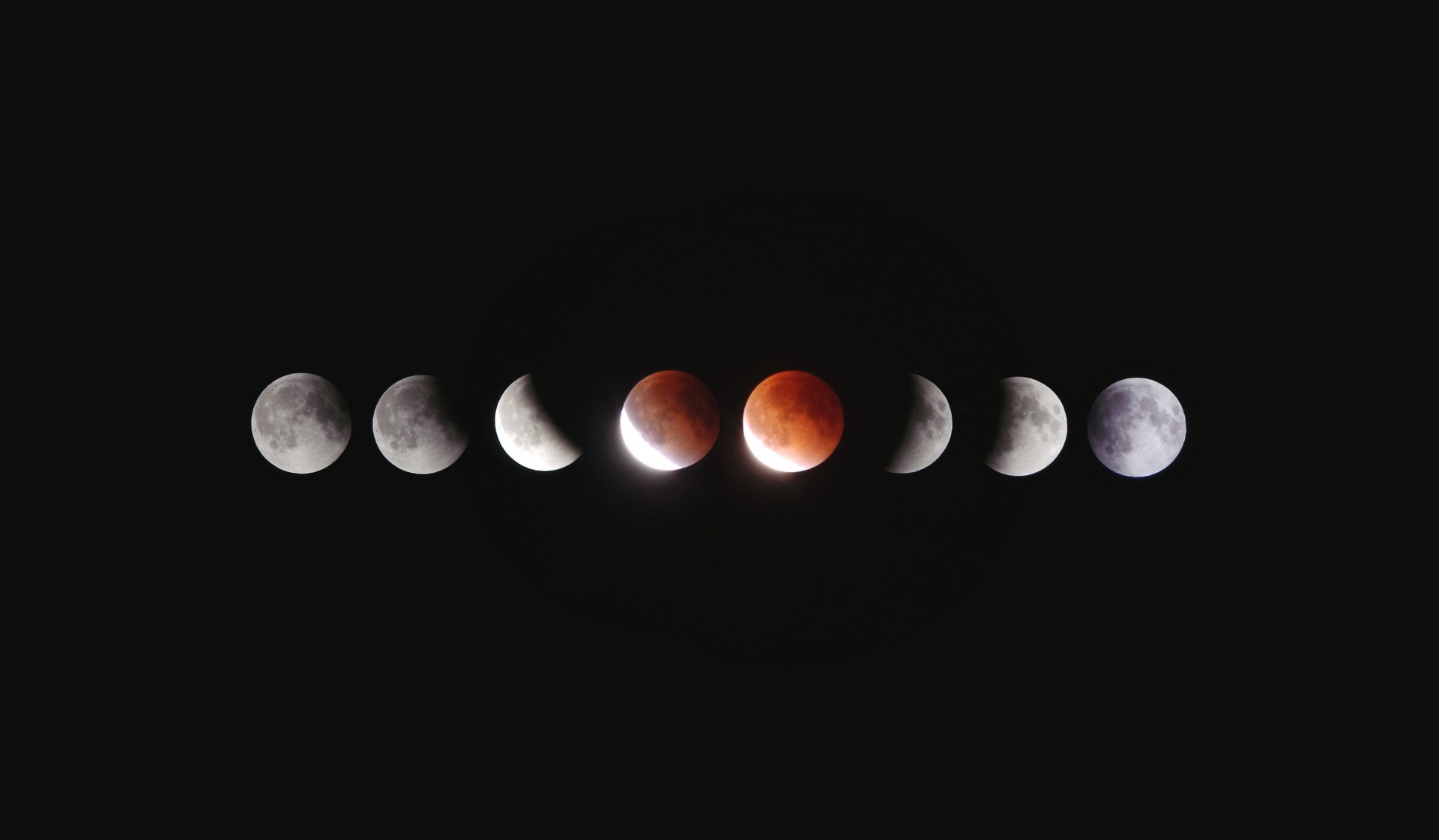 Different phases of the moon